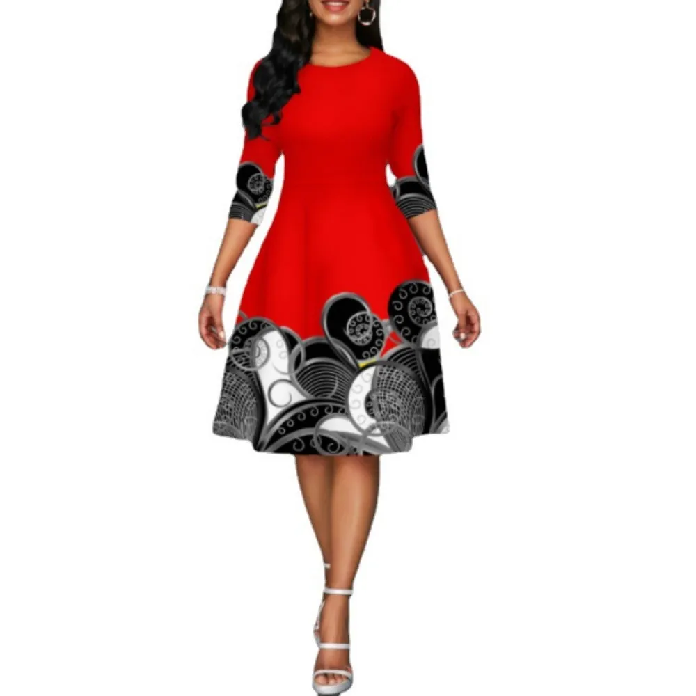 Женское платье-миди с длинным рукавом