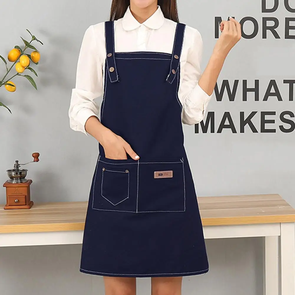 Fashion Unisex Work Apron For Men Canvas Black Apron Bib Adjustable Cooking Kitchen Aprons For Woman Mother Sisters Gifts new