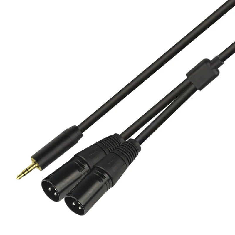 50cm XLR mini jack dual 3 pin female male 2 xlr pro mono to 3.5mm (trs) 1/8 3.5 mm convertor cables microphone audio cable - купить по