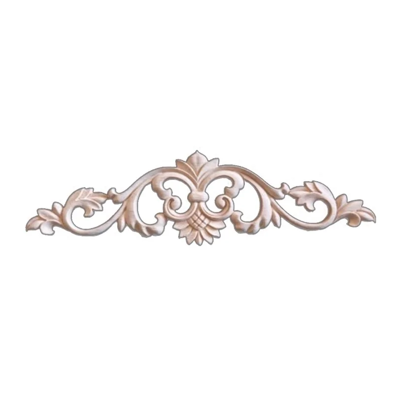 

Onlay Carving Natural Wooden Appliques for Furniture Cabinet Unpainted Decal