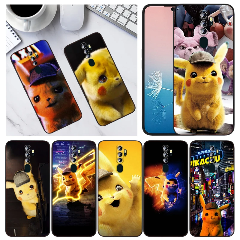 

Cute Cartoon Pikachu Pokemon For OPPO A94 A93 A74 A73 A72 A53S A53 A55 A31 A16K A12E A1K A12 A11 A9 A5 2020 Black TPU Phone Case