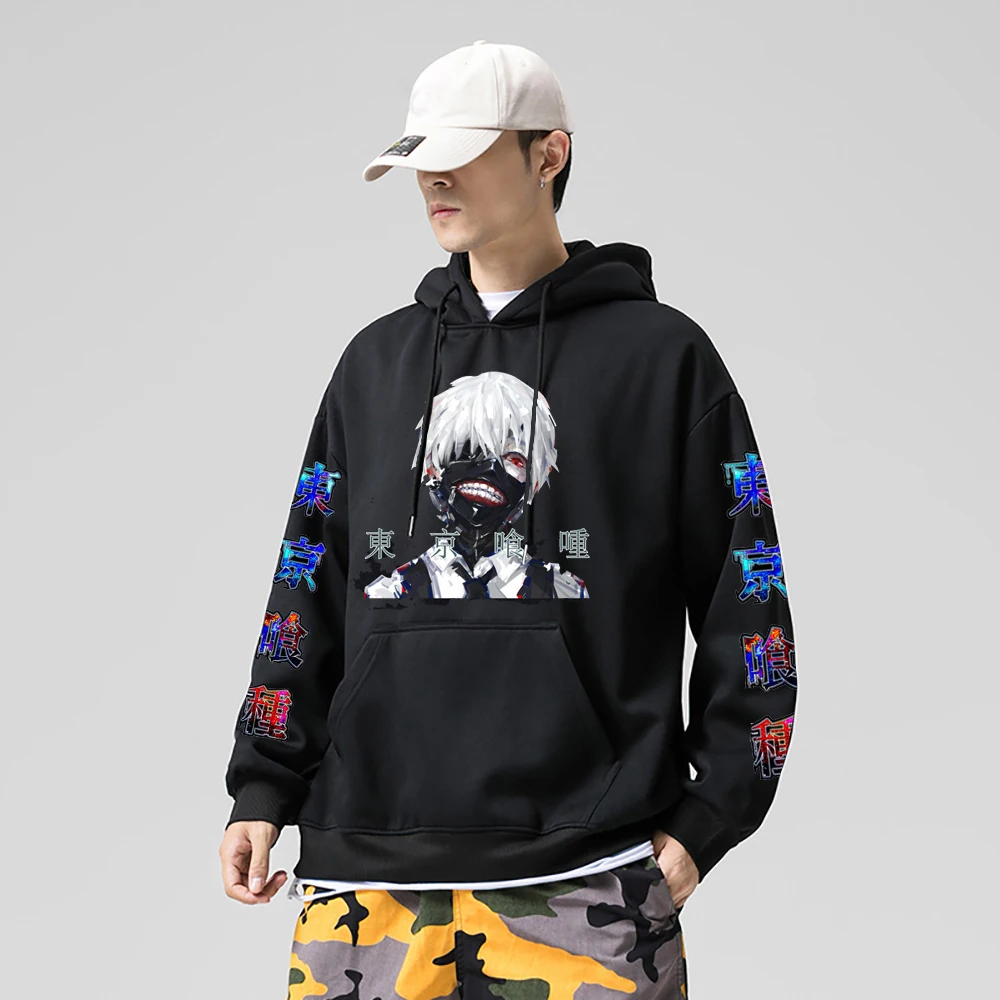 

2022 Anime Hoodie Tokyo Ghoul Printed Hoodies Tops Hip Hop Casual Loose Pullover Sweatshirts