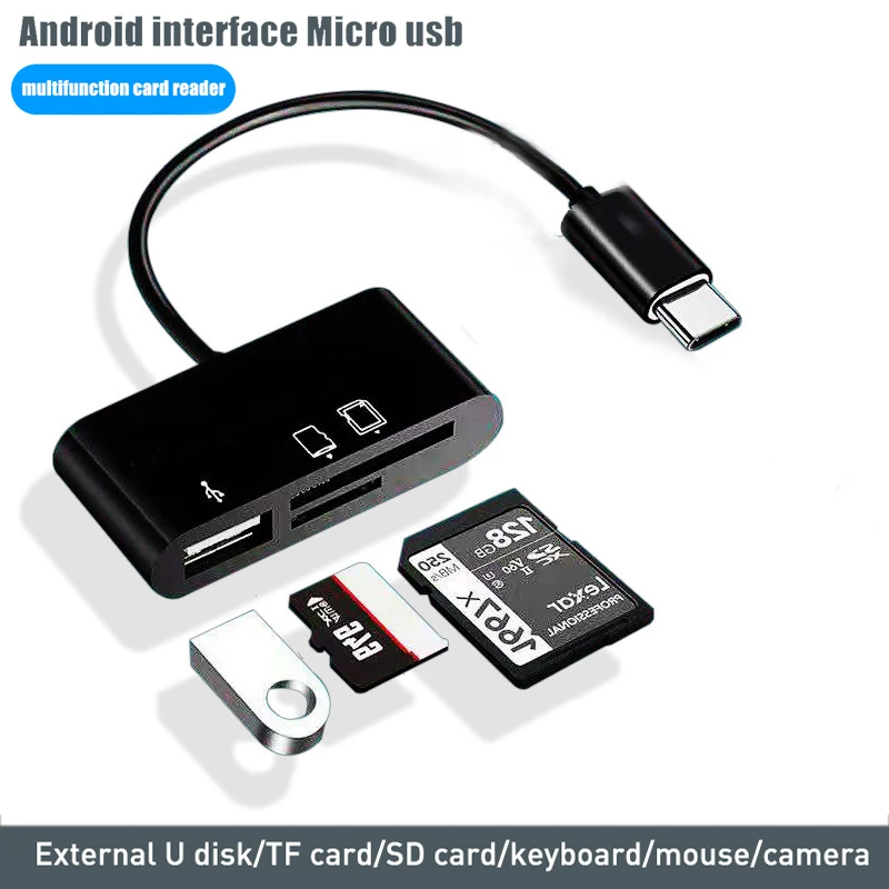 

3 в 1 устройство для чтения SD/TF карт Type C Micro USB OTG