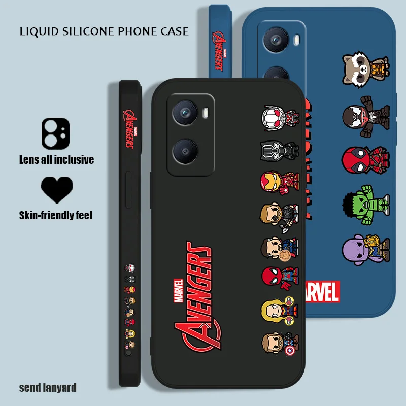 Marvel Мстители Собрать для OPPO A53S A52 A33 A32 A31 A16S A12 A11S A9 A5 F21 F11 2020 Pro жидкая левая веревка Чехол для телефона