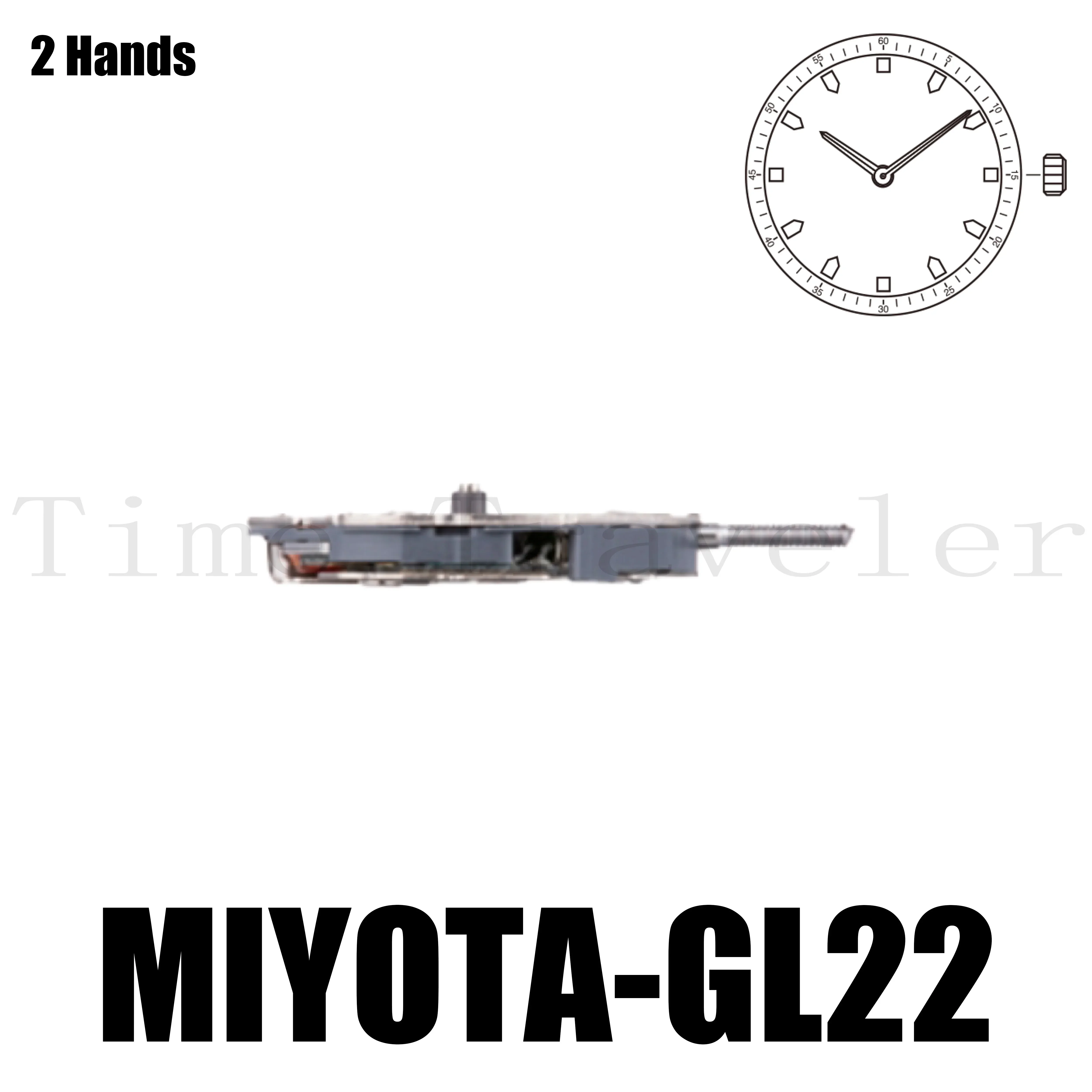 Часовой элемент GL22 Miyota часовой размер 6 3/4x8 дюймов высота 2 28 мм срок службы