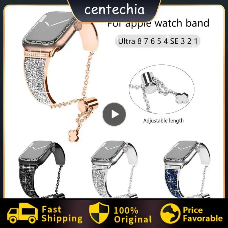 

Strap Stainless Steel Strap Easy To Adjust Unique Appearance Diamond Strap Diamond Design Made Of Shiny Rhinestones Spare Parts