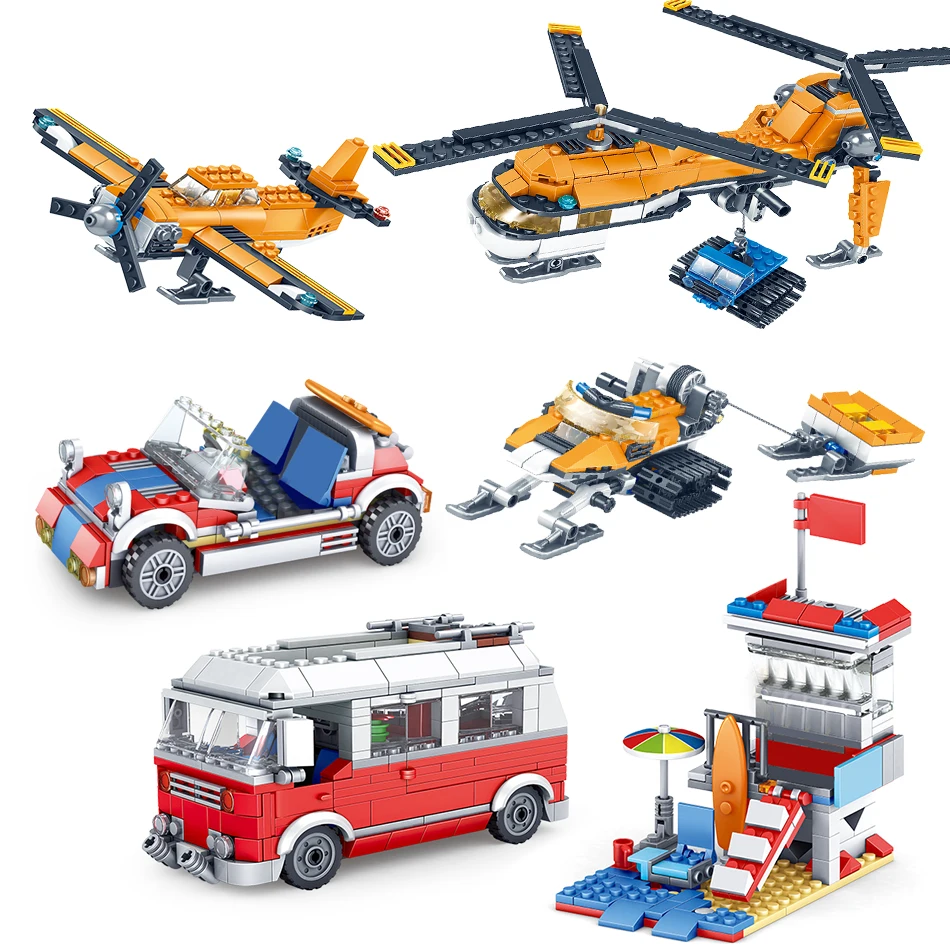 

Распродажа запасов 3 в 1 автомобили серии Polar городской Кемпер фургон автомобиль строительные блоки кирпичи креативные Подарочные игрушки д...