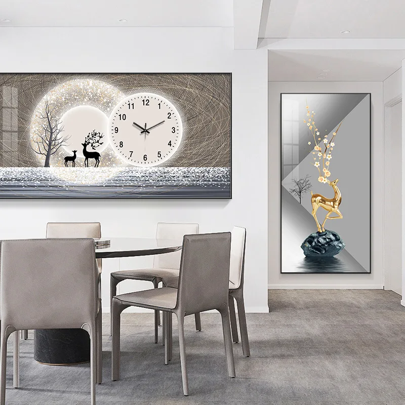 

Nordic light luxury decoration wall clock living room mural modern decoration wall clock atmospheric home fashion wall painting