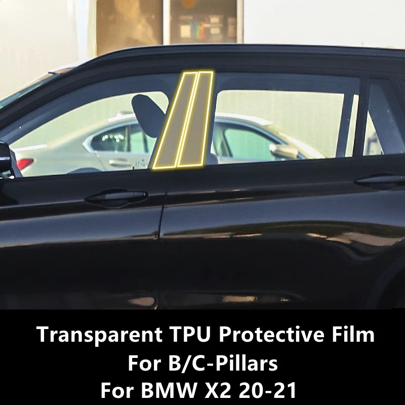 

For BMW X2 20-21 F39 B/C-Pillars Transparent TPU Protective Film Anti-scratch Repair Film Accessories Refit