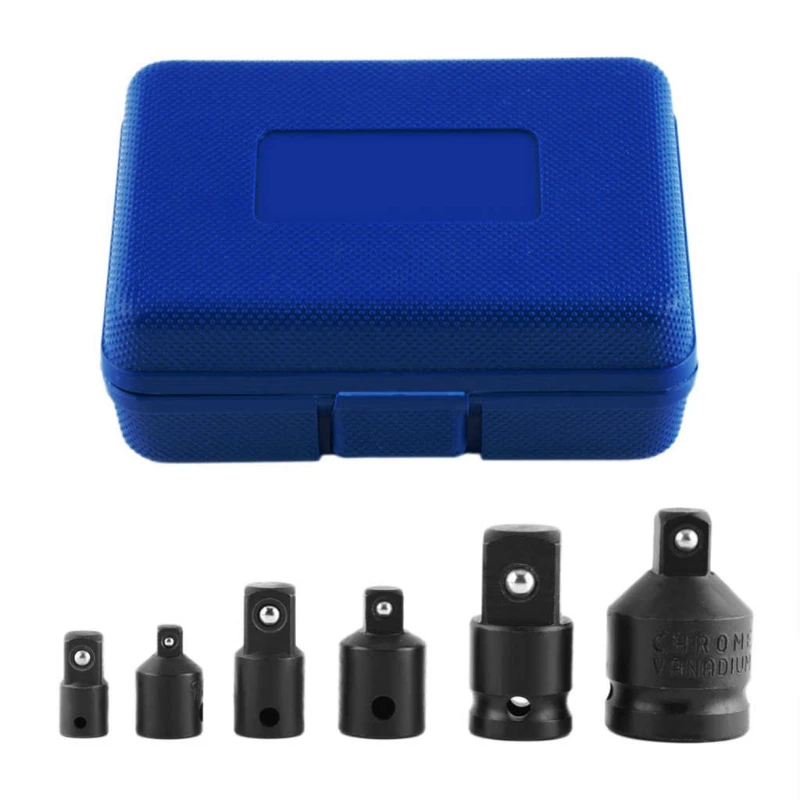 

6Pcs/Set Socket Wrench Hand Wrench Tool Set Impact Socket Adaptor Reducer 1/4 1/2 3/8 3/4 Ratchet Breaker Driver Tools Set