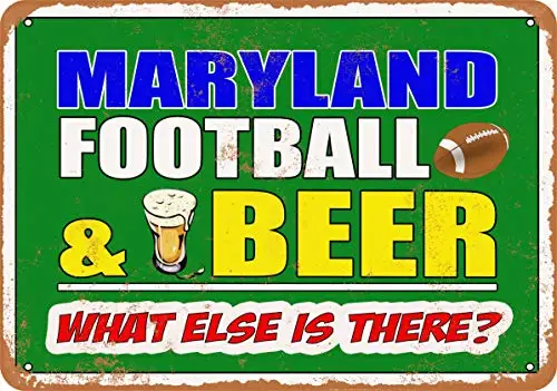 

Metal Sign - Maryland Football and Beer - Vintage Look