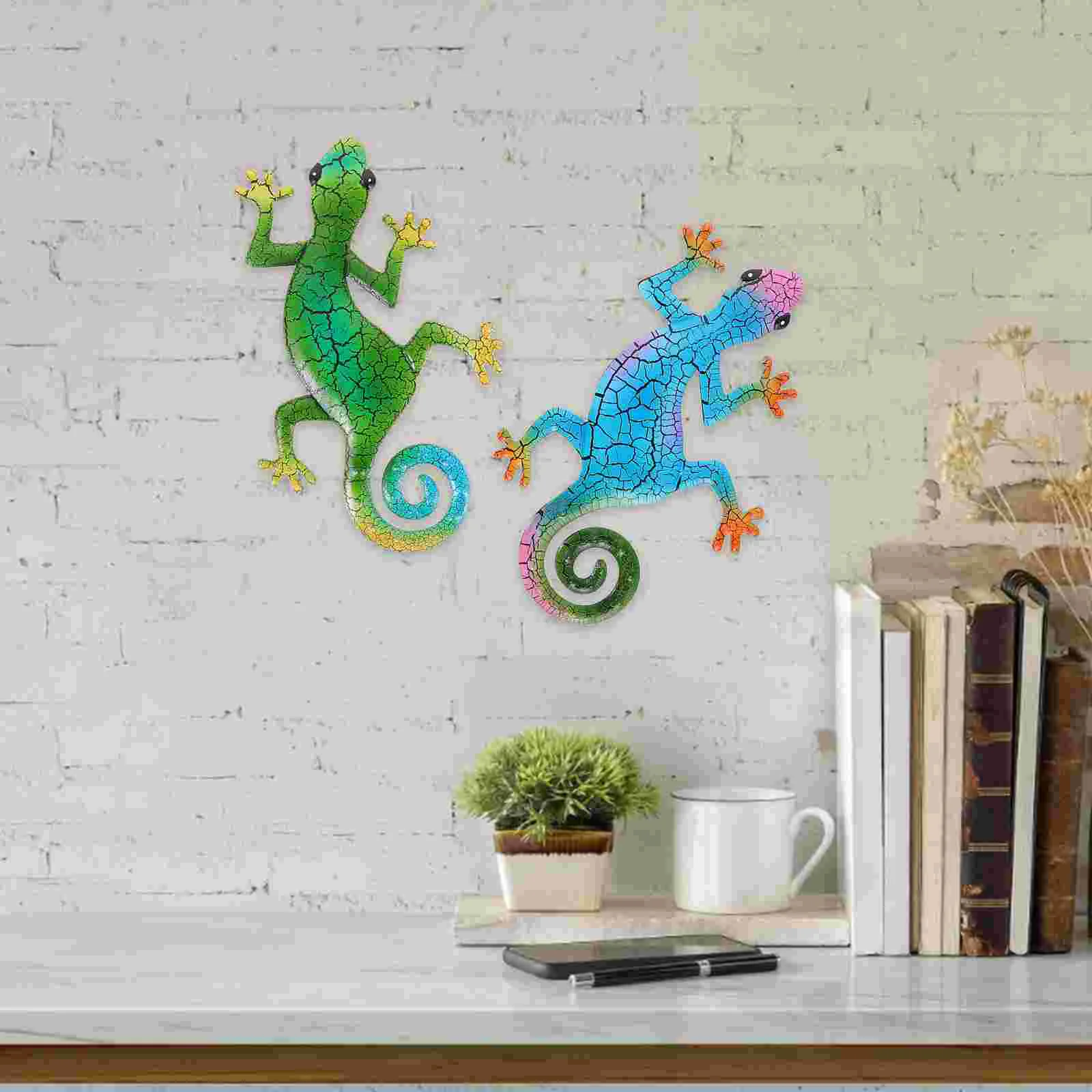 

3 Pcs Lizard Wall Decoration Christmas Favors Metal Gecko Pendants Bedroom Decors Accessories