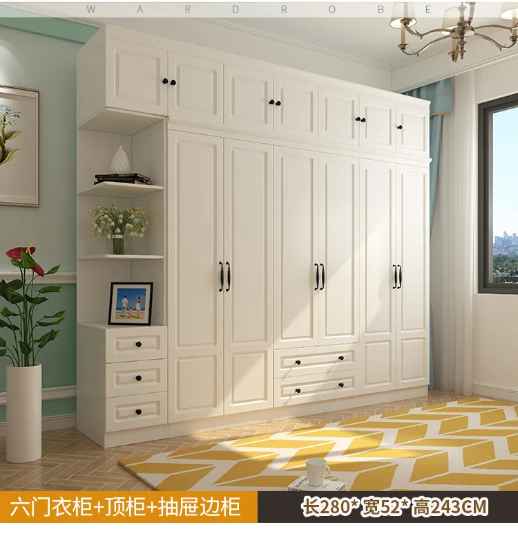 

Modern wardrobe Europe style bedroom furniture wood assembly solid wood closet
