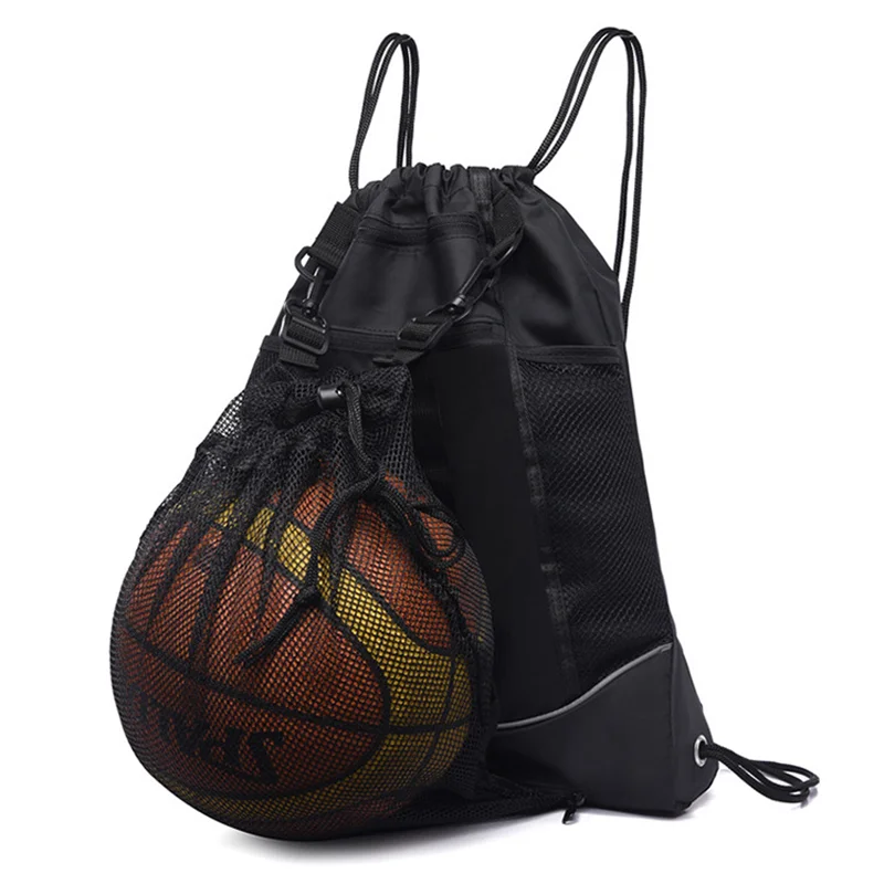 

Сумка для баскетбола на шнурке с несколькими карманами, сумка из боковой сетки, переноска для футбола и волейбола, Расширяемый Рюкзак, шлем, сумки для багажа