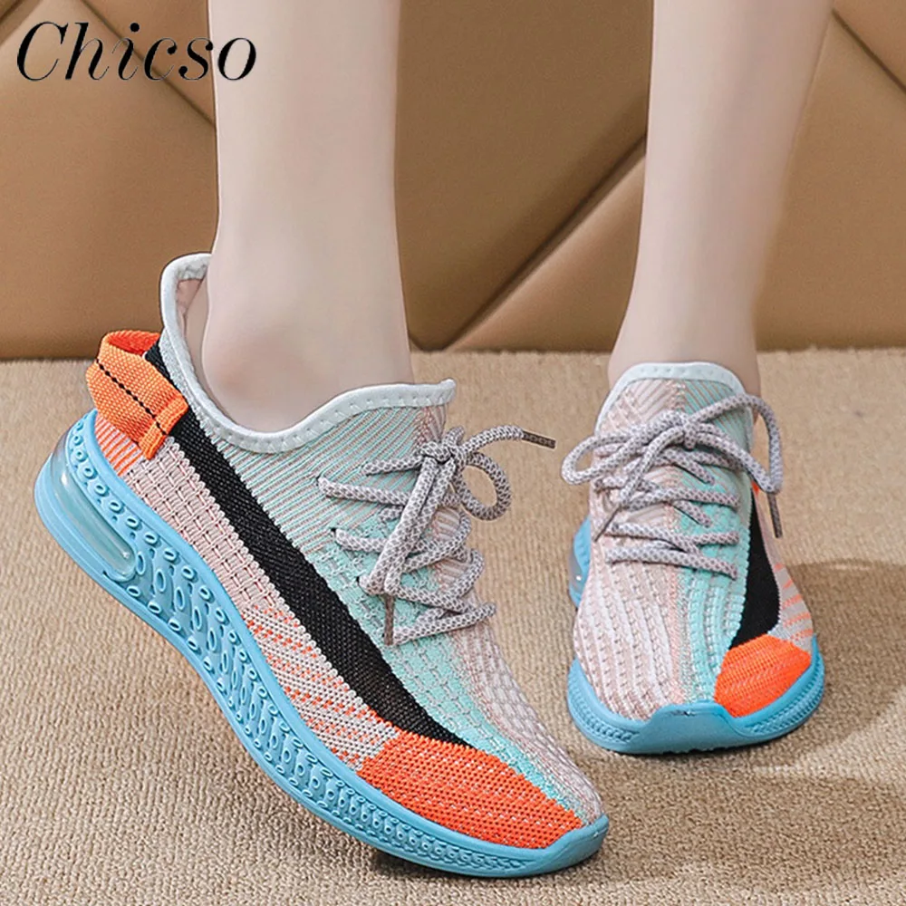 

New Trendy Sneakers Women 2022 All Season Mesh Ladies Lace Up Flat Shoes 35-40 Outdoor Mix Color Running Walking Sport Shoes
