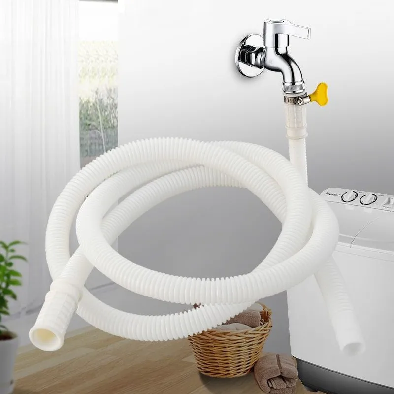 1-8M Washing Machine Inlet Pipe Air Conditioning Drain Tube White Extension Drain Hose With Pipe clamp for Bathroom Accessories
