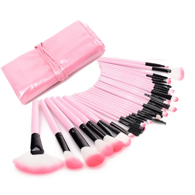 Makeup Brush 32 PCs Makeup Brush Full Set Novice Mini Black Pink Wood Color Beauty Beauty Tools