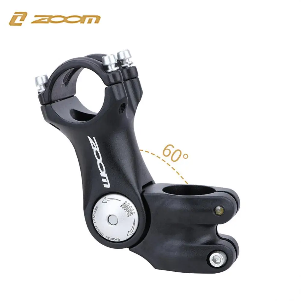 ZOOM Adjustable Bicycle Handlebar Stem MTB Handlebar Stem Riser 75/105/125mm Front Fork Stem Mountain Bike Stem Accessories
