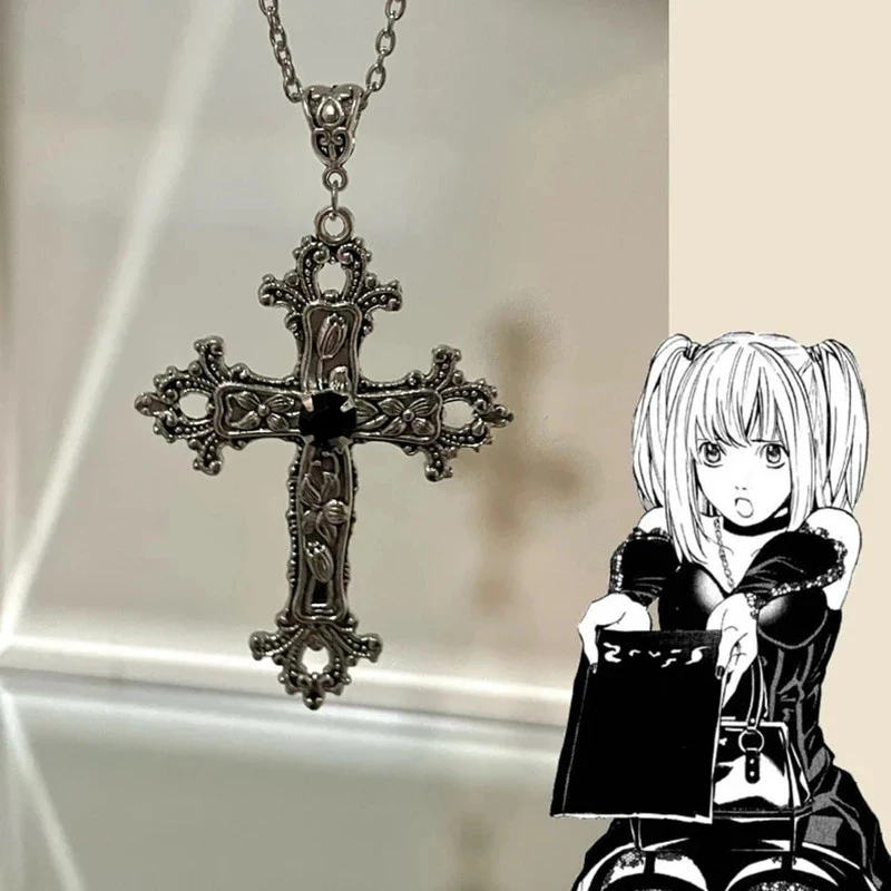 

Anime Death Note Misa Amane Cross Pendant Necklace For Women Men Choker Necklaces Jewelry