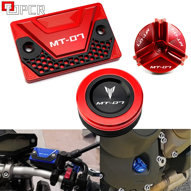 

Трассировщик MT07 для Yamaha MT 07, модель 2014-2023, передняя и задняя Тормозная жидкость для мотоцикла, Крышка Резервуара, крышка цилиндра, защита