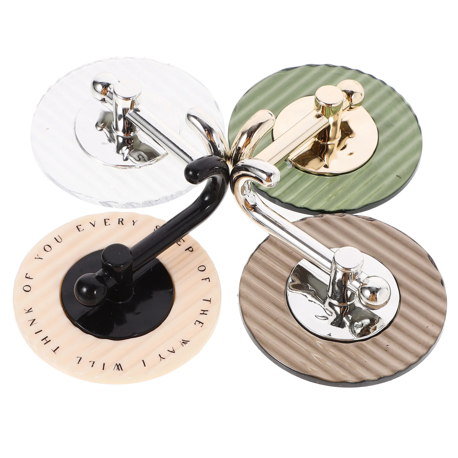 

4pcs Punch Free Hook Bathroom Kitchen Wall Hook Wall Mounted Coat Hooks Decors