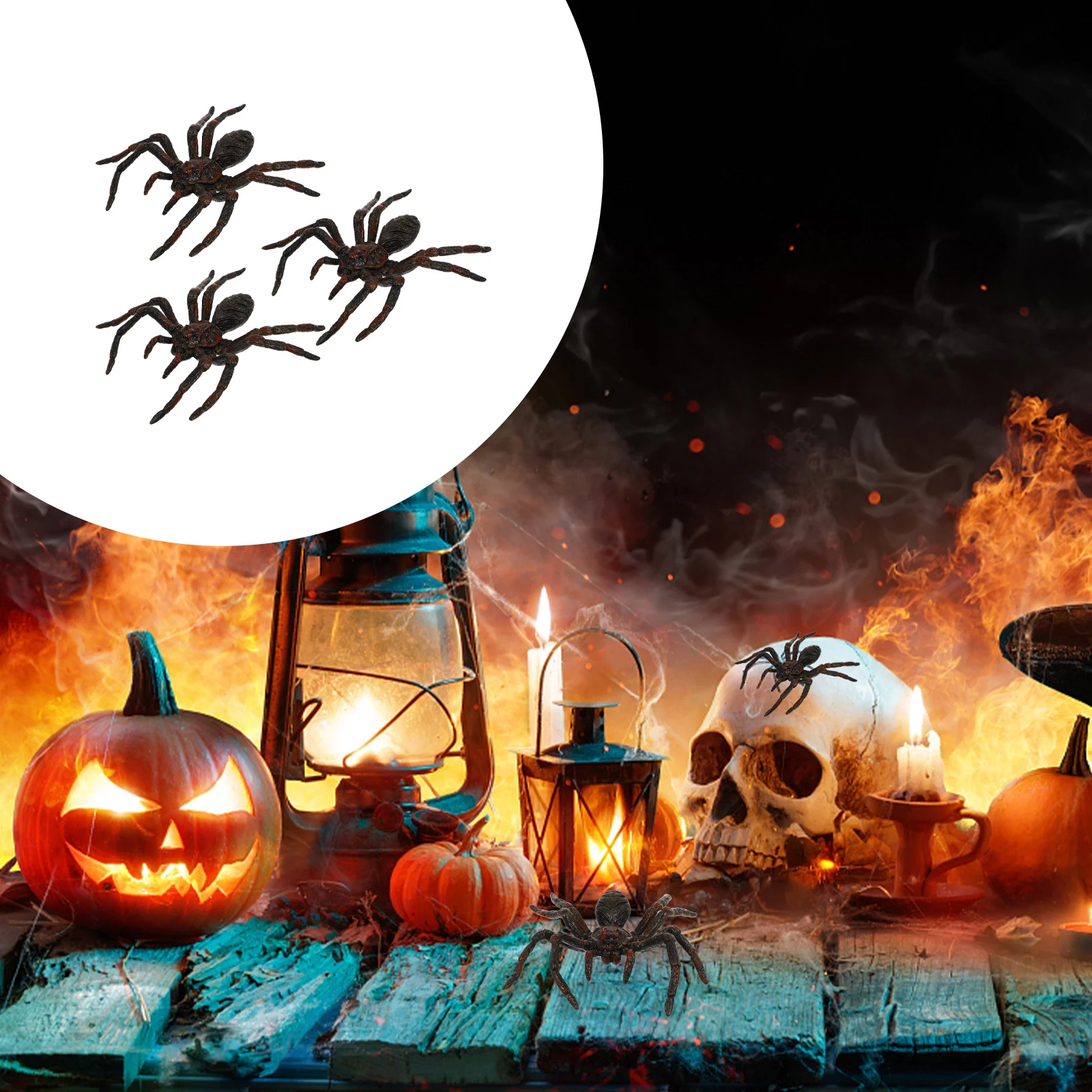 

Spider Prank Model Spiders Propsdecor Decorations Halloweenu Black Simulated Realistic Simulation Party Grisly Horrific Faux
