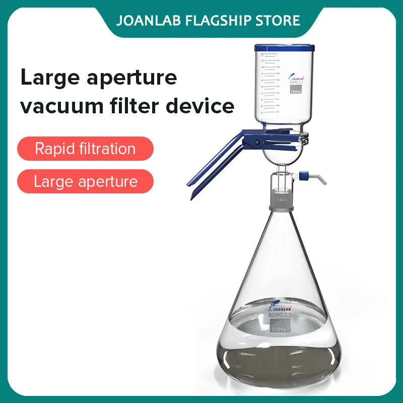 

JOANLAB 2L 5L Large Diameter Vacuum Filtration Apparatus Laboratory Glass Equipment Sand Core Liquid Solvent Membrane Filter