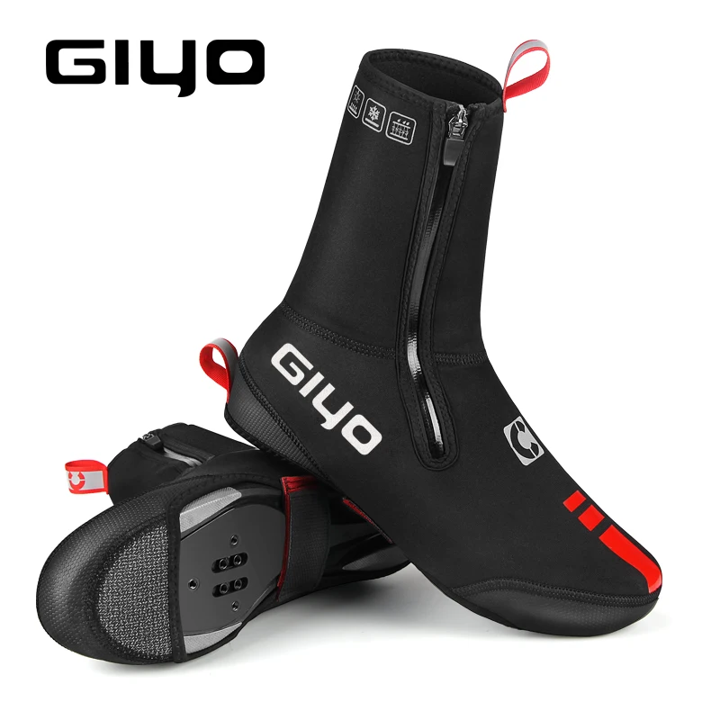 

Светоотражающая теплая велосипедная обувь GIYO, чехлы для велосипедной обуви для мужчин и женщин, ботинки с автоматическим замком для дорожного и горного велосипеда