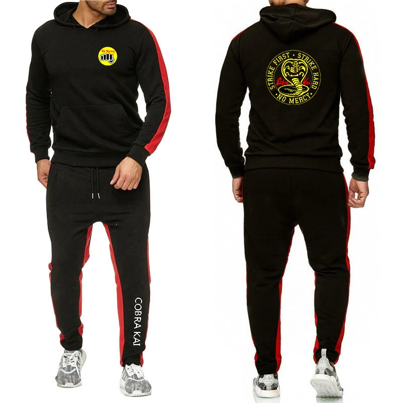 

New Cobra Kai No Mercy 2021 Spring and Autumn Hoodies Brand Sweatpants Male Cotton Trousers Casual Sport Pullover Suit clothes