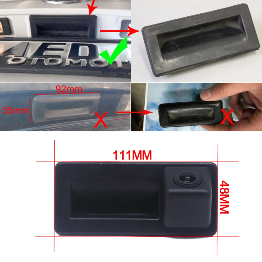 CCD 1080P Автомобильная ручка багажника заднего хода CAM для Audi A3 A4 VW Touran Tiguan Caddy T5 T6 Polo