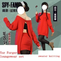 new spy family anime around yor forger home clothing cosplay queen of thorns red daily simple suit clothing