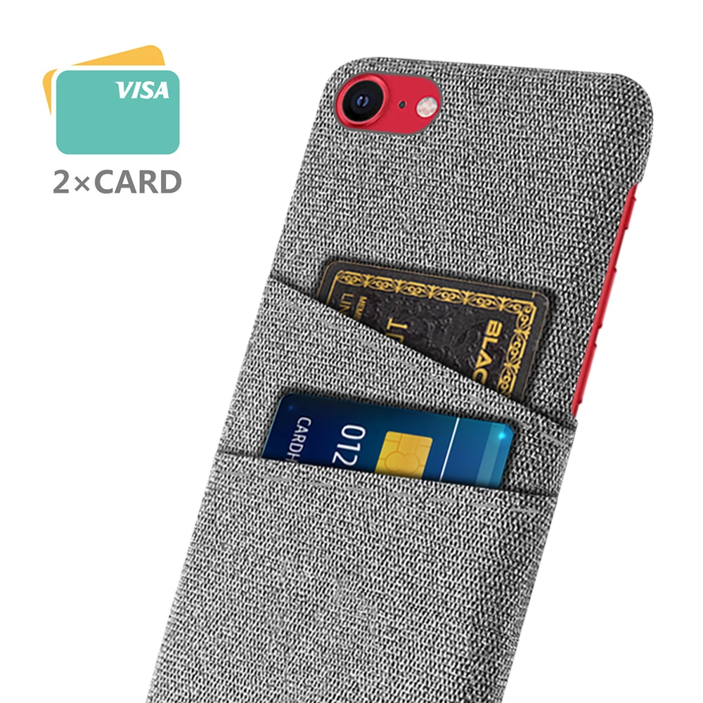 

Dual Card Fabric Cloth Luxury Business Case For iPhone se 2020 se 2 se2 se2020 iphonese phone cover For iphone se 2020 Funda