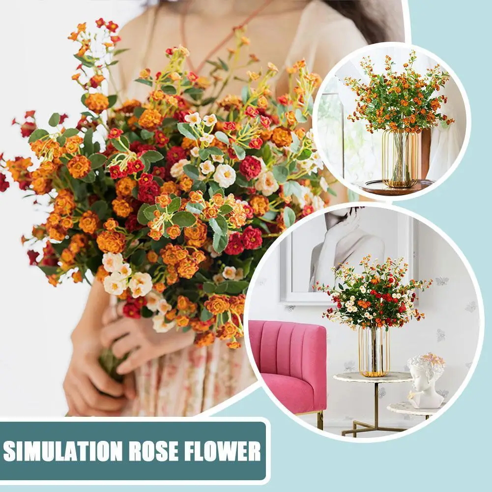 

1pcs Little Rose Artificial Flowers Silk Flower Ornament Flower Decoration Decoration Wedding Party Fake Home Display E5z8