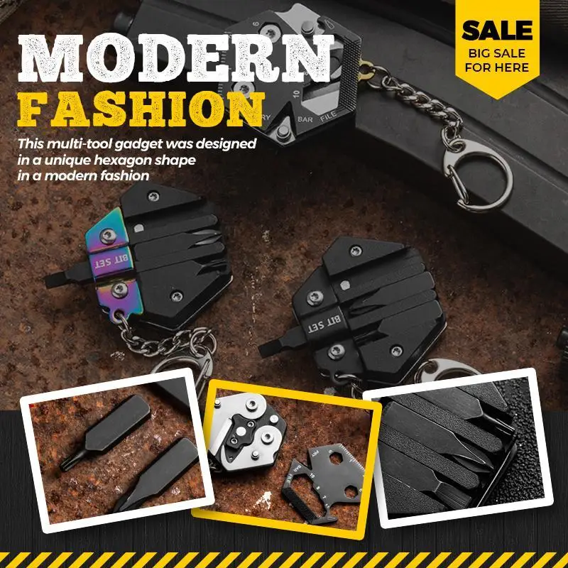 

Multifunctional Hexagon Coin Keychain Fold Gear Multifunctional Outdoor Tool For Camping Hunting Traveling Knifes Screwdriver