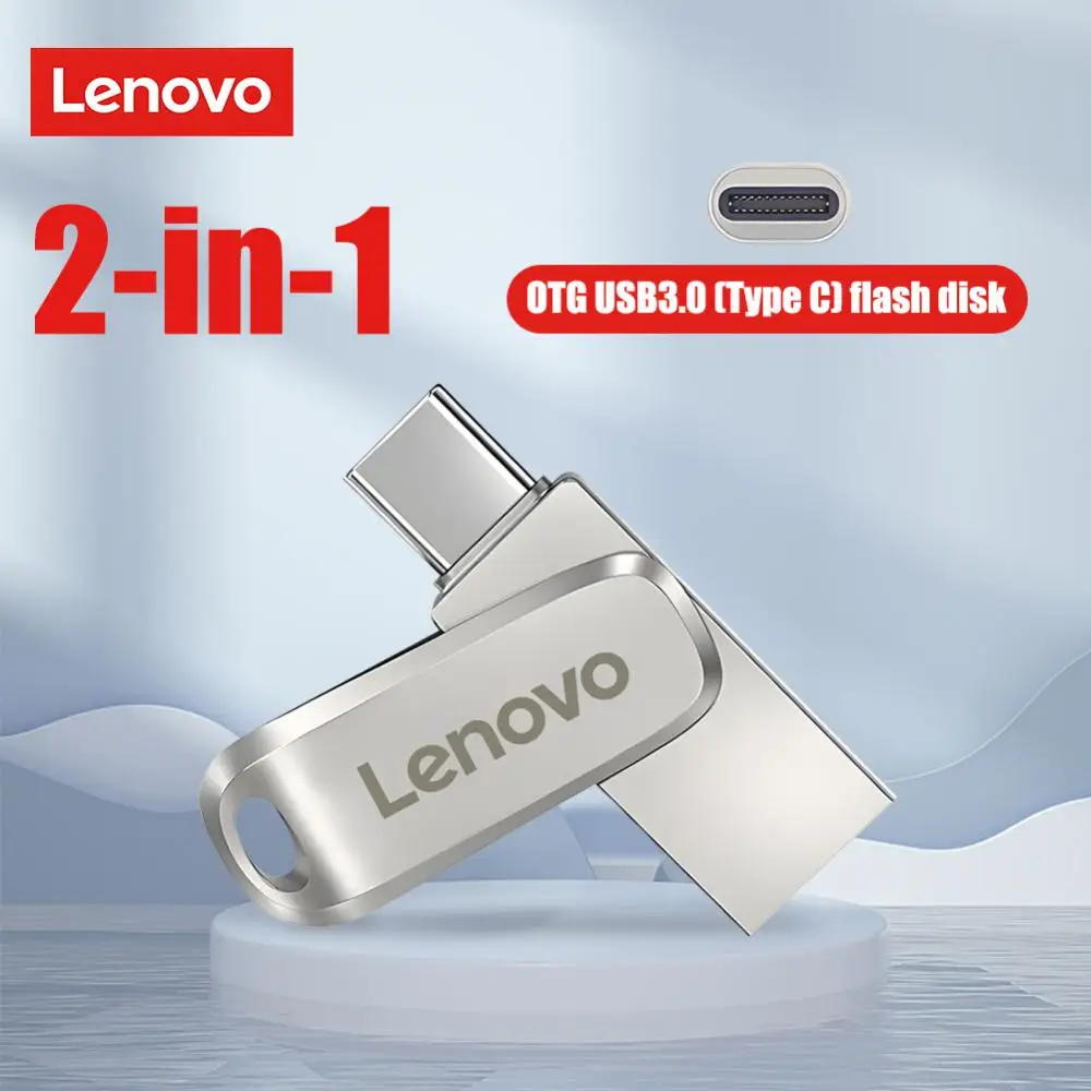 

Lenovo 2TB U Disk High Speed 2-in-1 Usb Flash Drive 2TB 1TB Portable Type-C Interface U Disk Memory Disk For Phone Computer