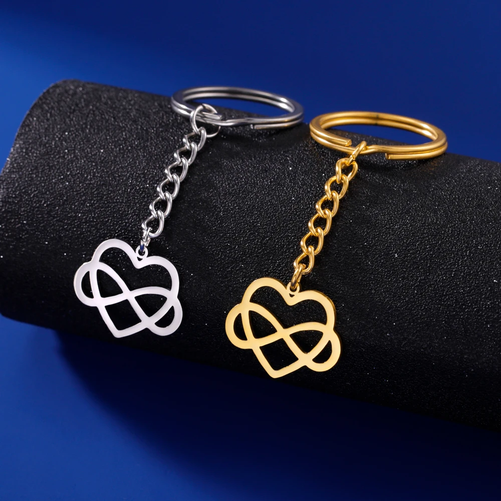 

COOLTIME Infinite Heart Pendant Keychain for Women Stainless Steel Gold Color Keychain Jewlery Lover Couple Gift 2023 New In