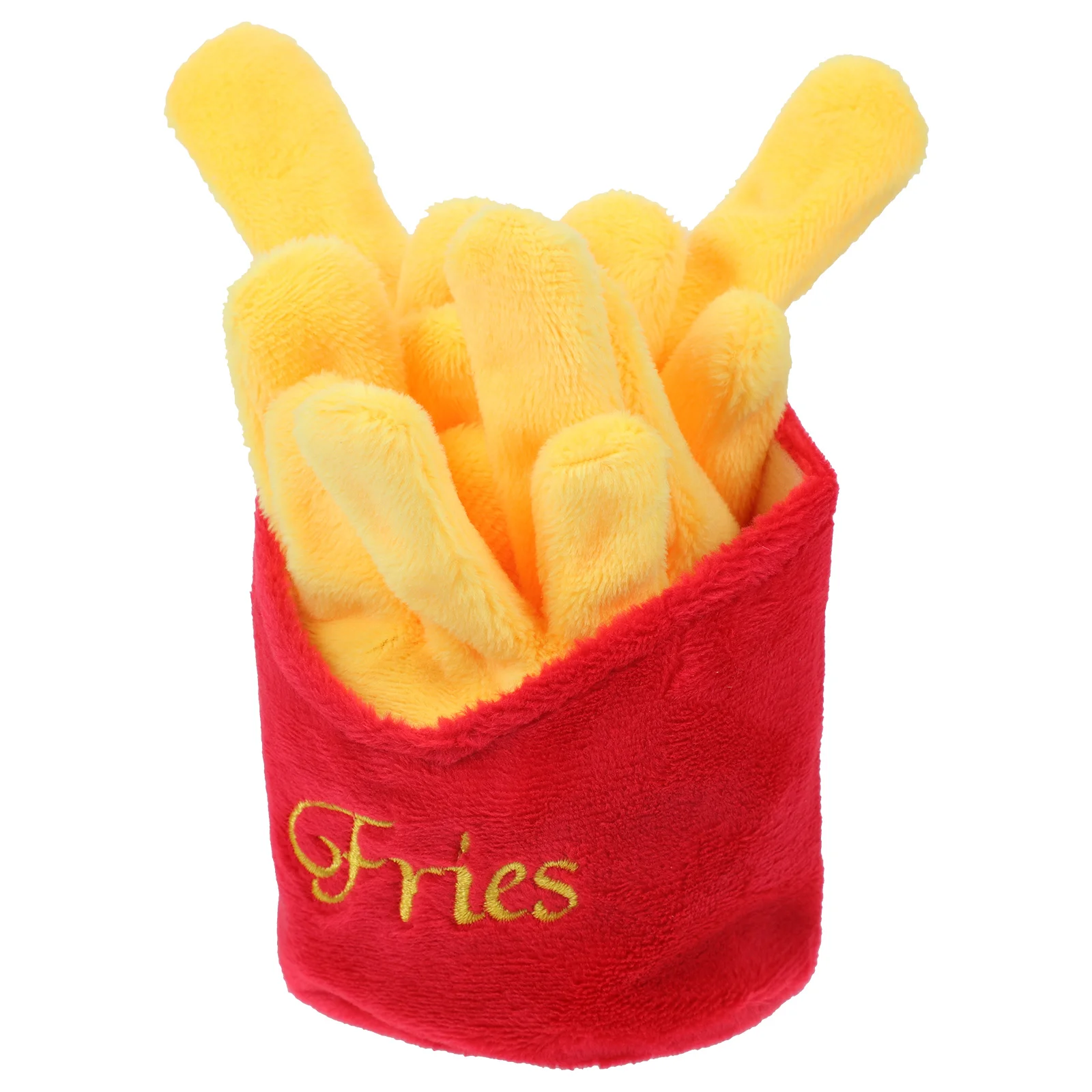 

French Fries Pet Dog Fluffy Stuffed Animals Teething Toys Plush Squeak Sound For Chihuahua