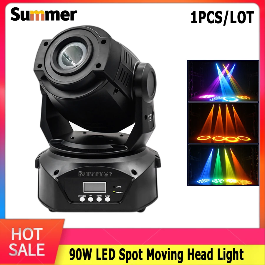 

1Pcs DJ Lights 90W Led Moving Head Spot Light Led Beam Gobo Stage Lighting 8 Gobos 90 Watt Mobile DJ Show Moving Heads