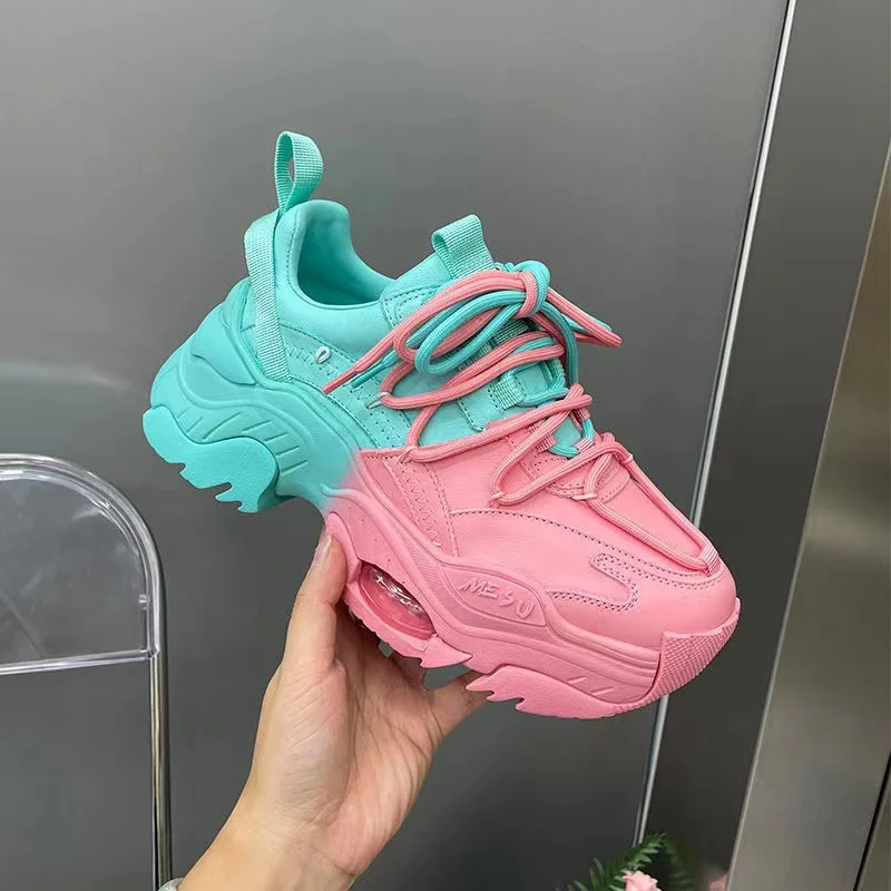 

6cm Platform Sneakers Women Comfortable Thick Bottom Increase Shoes Ladies Outdoor Luxury Running Shoes Women Chaussure Femme