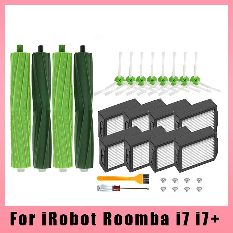 

Роликовая щетка, Hepa фильтр, пылесборник, боковая щетка для iRobot Roomba i7 + E5 E6 E7 i6 i8 i3 i3 Plus, аксессуары для пылесоса