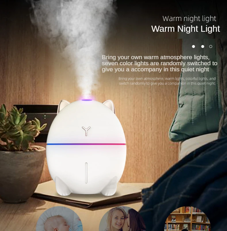 

Lovely Pet Air Humidifier 200ml Planet Cat Ultrasonic Cool Mist Aroma Air Oil Diffuser Romantic Color USB Humidificador