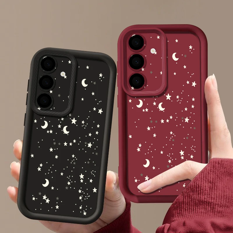 Фото Чехол с принтом звезд и луны для Samsung Galaxy A18 A57 A37 A27 A56 A16 A17 A55 a54 A26 A36 S26 S25 S24 S23 s22 Ultra S26 FE №4