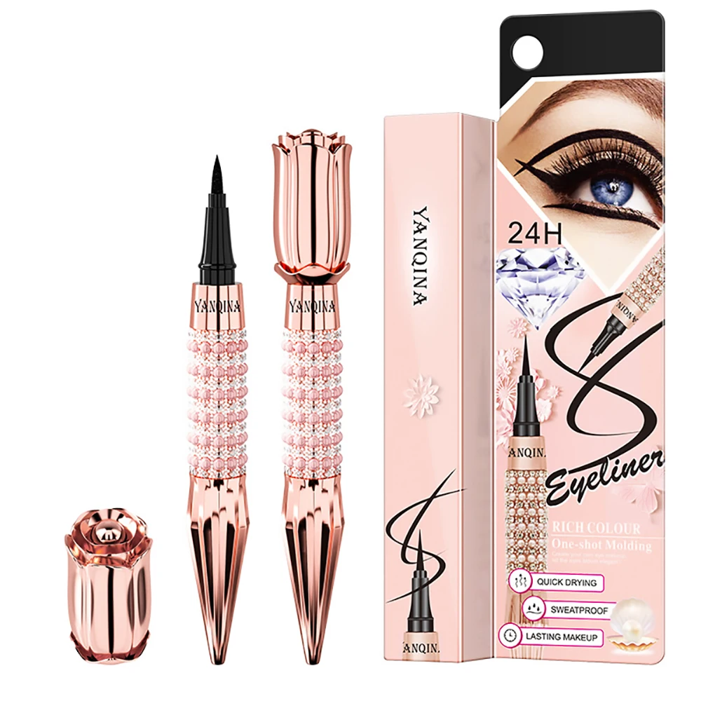 

Rose Gold Head Liquid Eyeliner Pen Waterproof and Long-lasting Makeup Not Bloom Queen's Scepter Pearl Natural Eye Pen Cosmetic