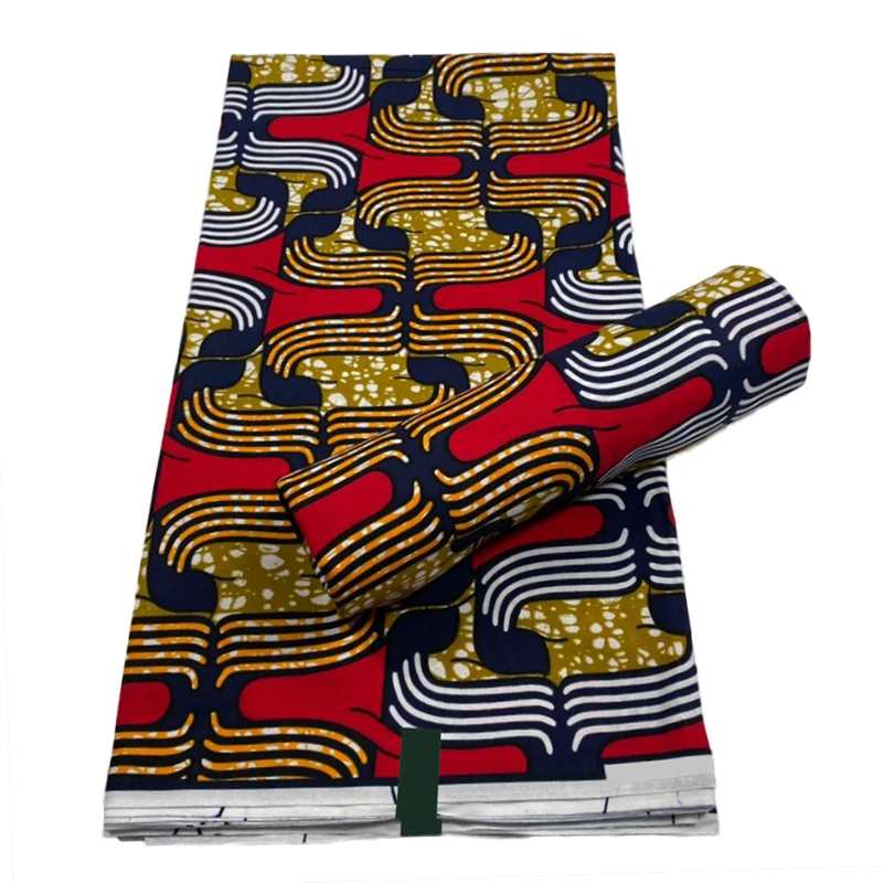 

Африканская ткань, воск, принт Анкары, 100% хлопок, нигерийский батик, ткань для шитья, гарантированно настоящий воск, 6 ярдов SC0725