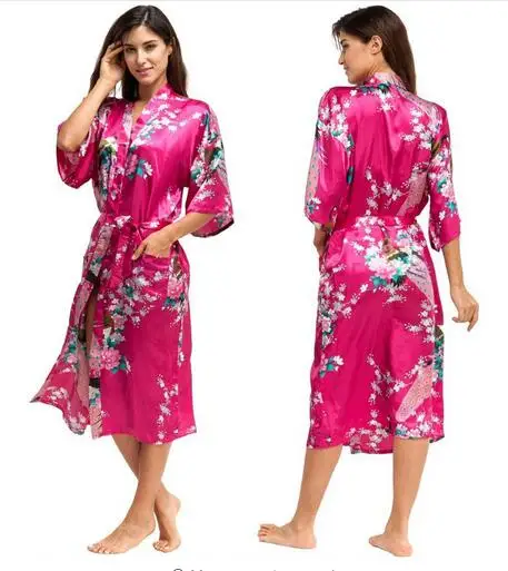 Silk Kimono Robe Bathrobe Women Satin Robe Silk Robes Night Sexy Robes Night Grow For Bridesmaid Summer S-XXXL