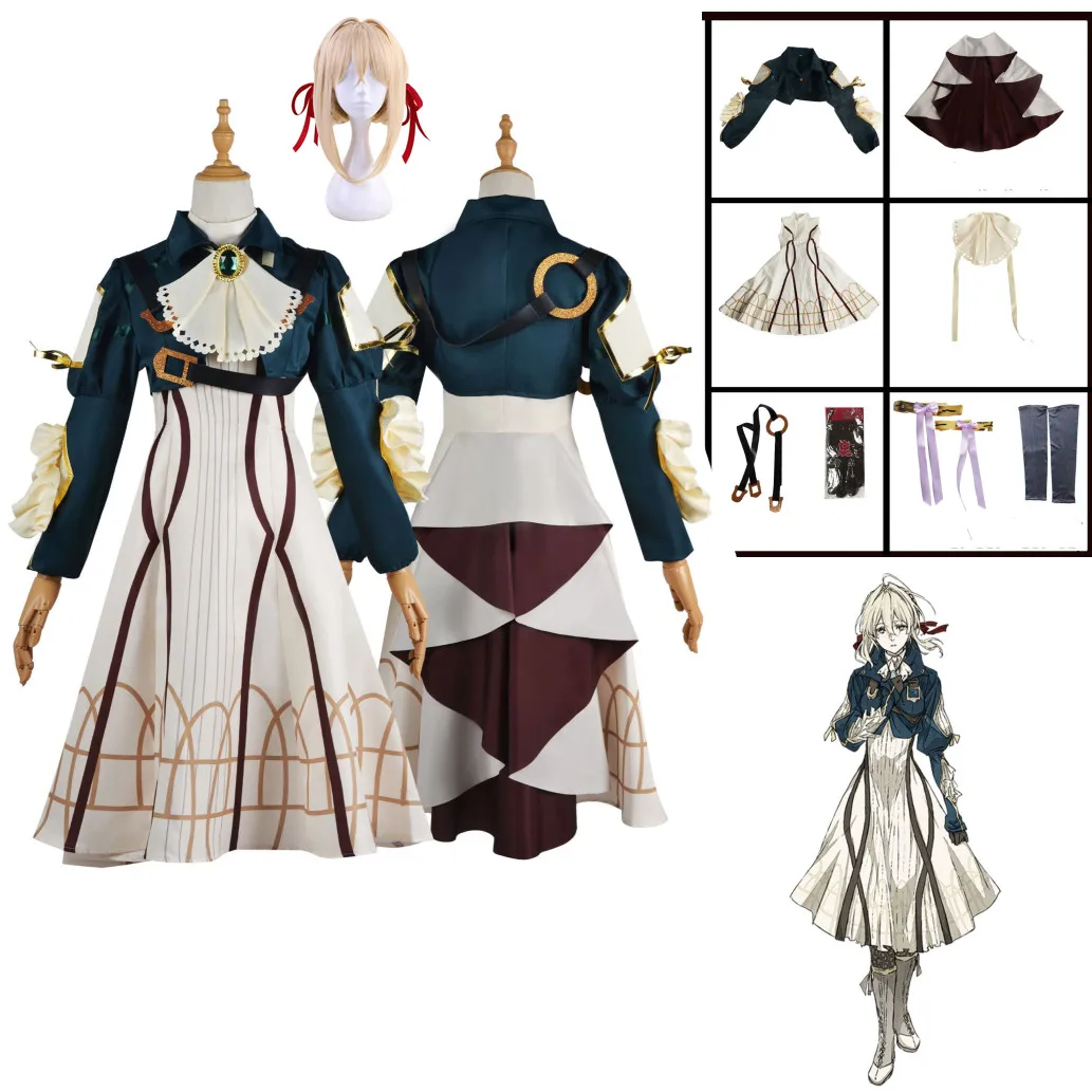 Anime Violet Evergarden Cosplay Costume High Quality Princess Maid Dress Halloween Carnival Prom Skirt For Woman