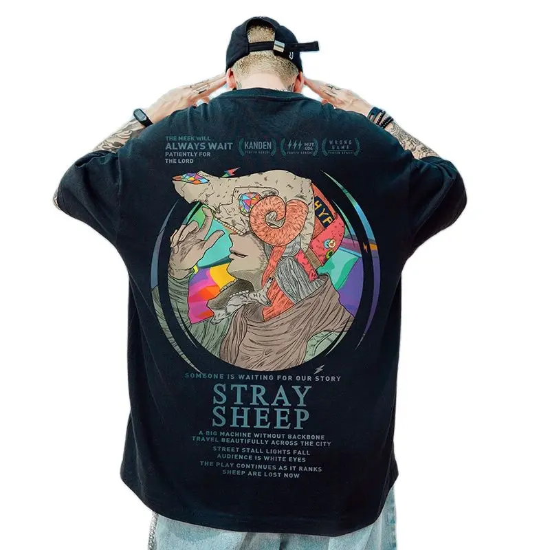 

Harajuku Oversized Streetwear T-shirt Men Women Funny Print Casual Cotton T Shirt for Men Clothing