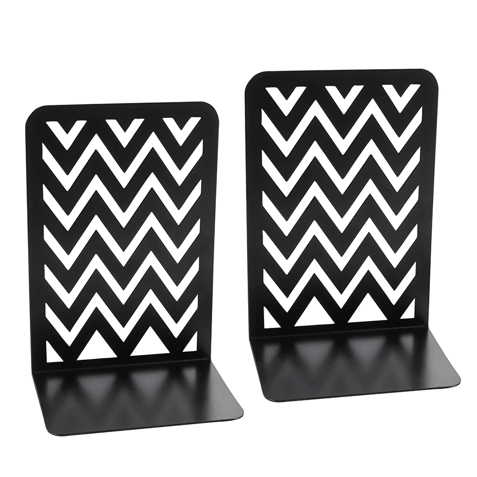 

2pcs Home Office For Students Support Stand Book Magazine Stainless Steel Bookend Gift Wave Shape Stable Practical Organizer