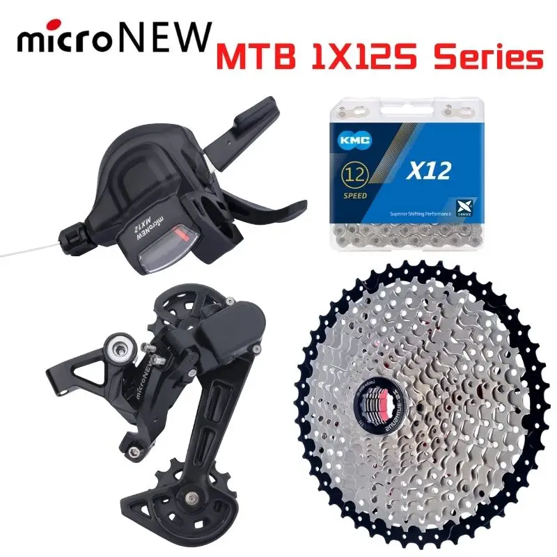 

microNEW road bike Shifters 12 Speed Lever Rear Derailleur SUNSHINE Cassette 52T Chain Gold ForShimano Forsram