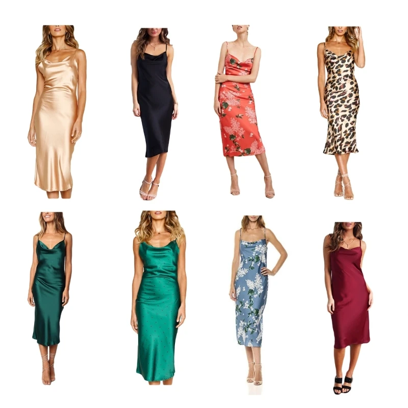 

Женское коктейльное платье на тонких бретельках без рукавов, элегантное платье без рукавов с разрезом